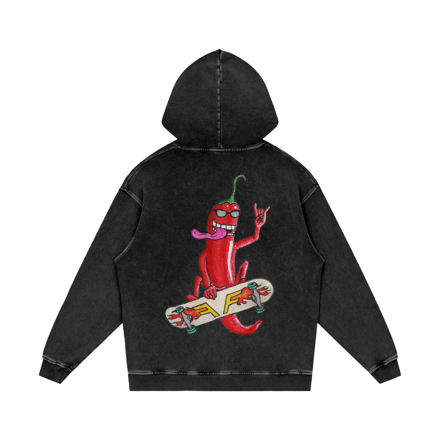 Pepper Man Acid Wash Oversize Hoodie - 420 GSM