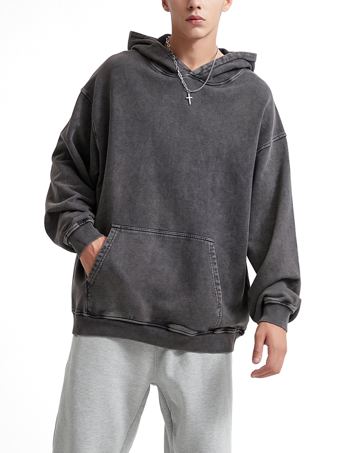 Pepper Man Acid Wash Oversize Hoodie - 420 GSM